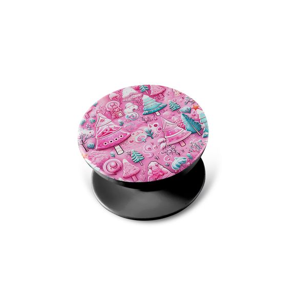 PopSockets Pink Christmas Trees Pattern for Phone Women Swappable Base PopGrip - Picture 8 of 13